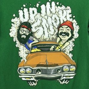 Cheech and Chong Up In Smoke Green Graphic T Shirt